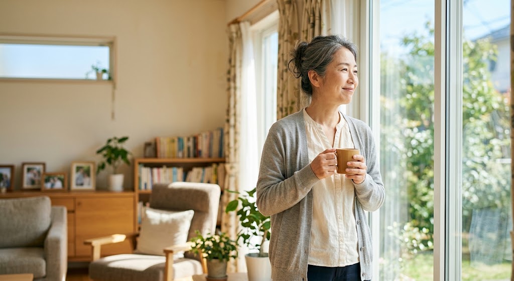 窓辺で穏やかに過ごす様子