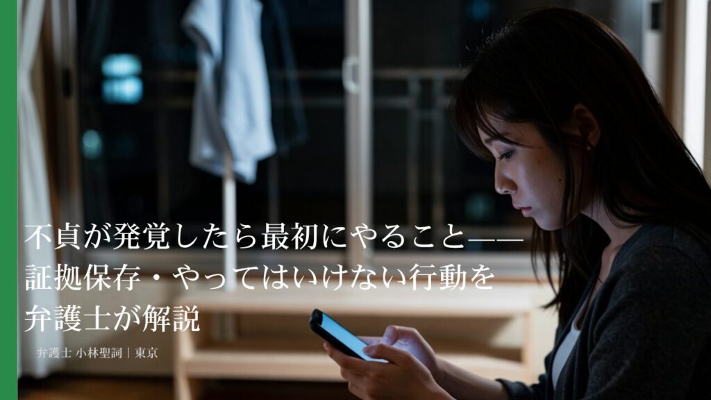 不貞が発覚したら最初にやること——証拠保存・やってはいけない行動を弁護士が解説